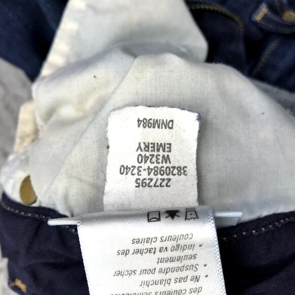 PAIGE Women's Size 26 Cut Out Frayed Hem HOXTON Dark Wash Emery Cropped Jeans - Picture 11 of 16